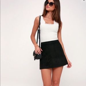 Black Suede Mini Skirt